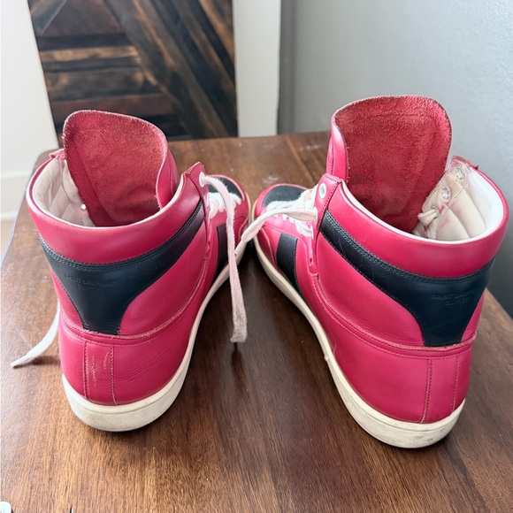 Saint Laurent Red and Black High-Top Sneakers